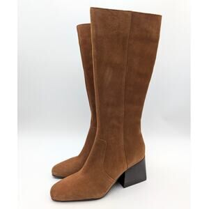 Blondo Tessa Waterproof Knee High Boots Women's Cognac Suede Size US9M EU40